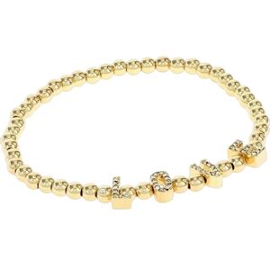 Front Row LOVE Bracelet Gold Beaded Adjustable Crystal Letters  6-8" Wrist NWT